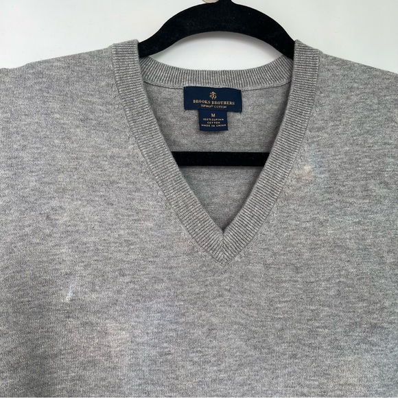 BROOKS BROTHERS grey MEDIUM Mens Supima Cotton Sweater Vest - BRAND NEW - Picture 5 of 5